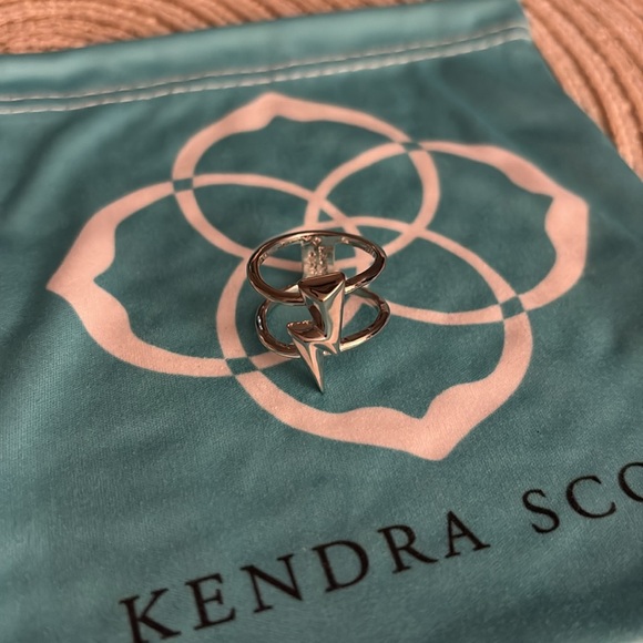 KENDRA SCOTT BOLT DOUBLE BAND RING - SILVER Sz: 7 - Picture 5 of 10
